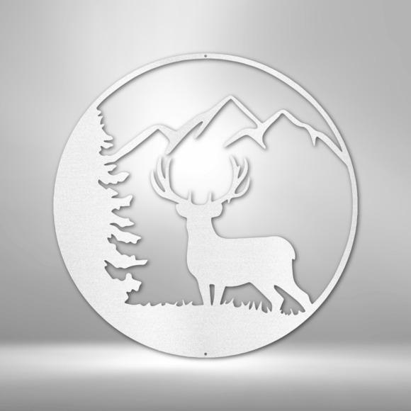 Graceful Deer Steel Sign Laser Cut Powder Coated Home & Office Metal Wall Decor